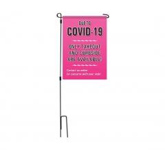 Covid 19 Only Take Out Garden Flags