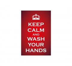 Keep Calm Wash Hands Vinyl Posters