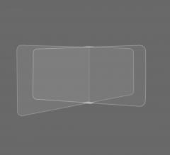 Restaurant Tabletop Desk Divider Sneeze Guard - Clear Acrylic (4 person)
