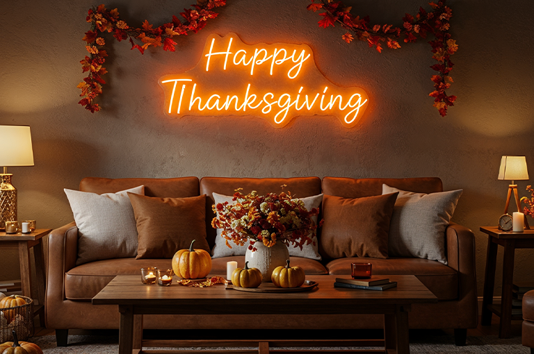 How to Uplift Your Thanksgiving Decor with Neon Signs